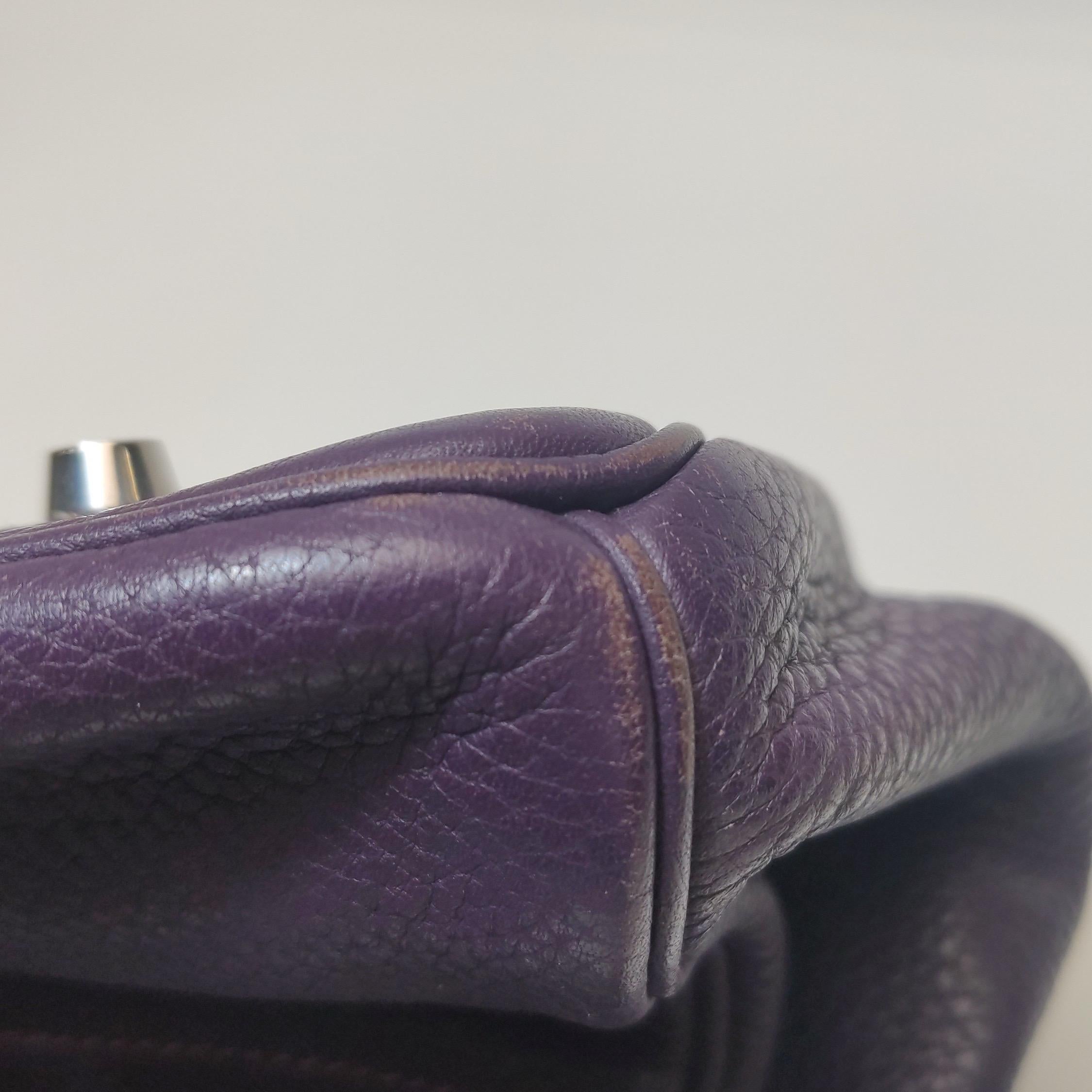 Hermes Schulter Birkin 42 HSS Sonderbestellung Togo Cassis Violett Anemone Interieur im Angebot 14