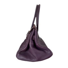 Hermes Shoulder Birkin 42 HSS Special Order Togo Cassis Violet Anemone Interior