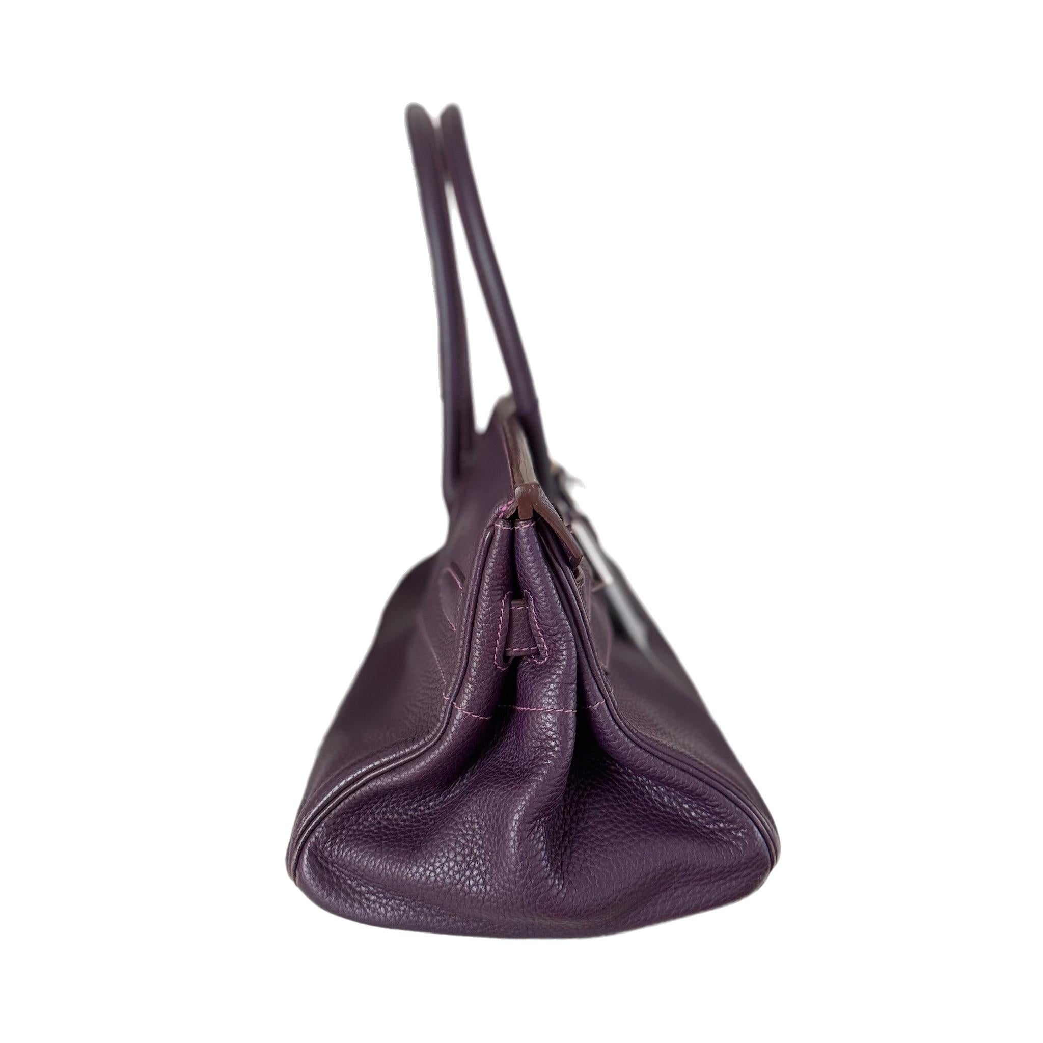 Hermes Birkin 42 HSS a tracolla Ordine speciale Togo Cassis Viola Anemone Interno In condizioni buone in vendita a AUBERVILLIERS, FR