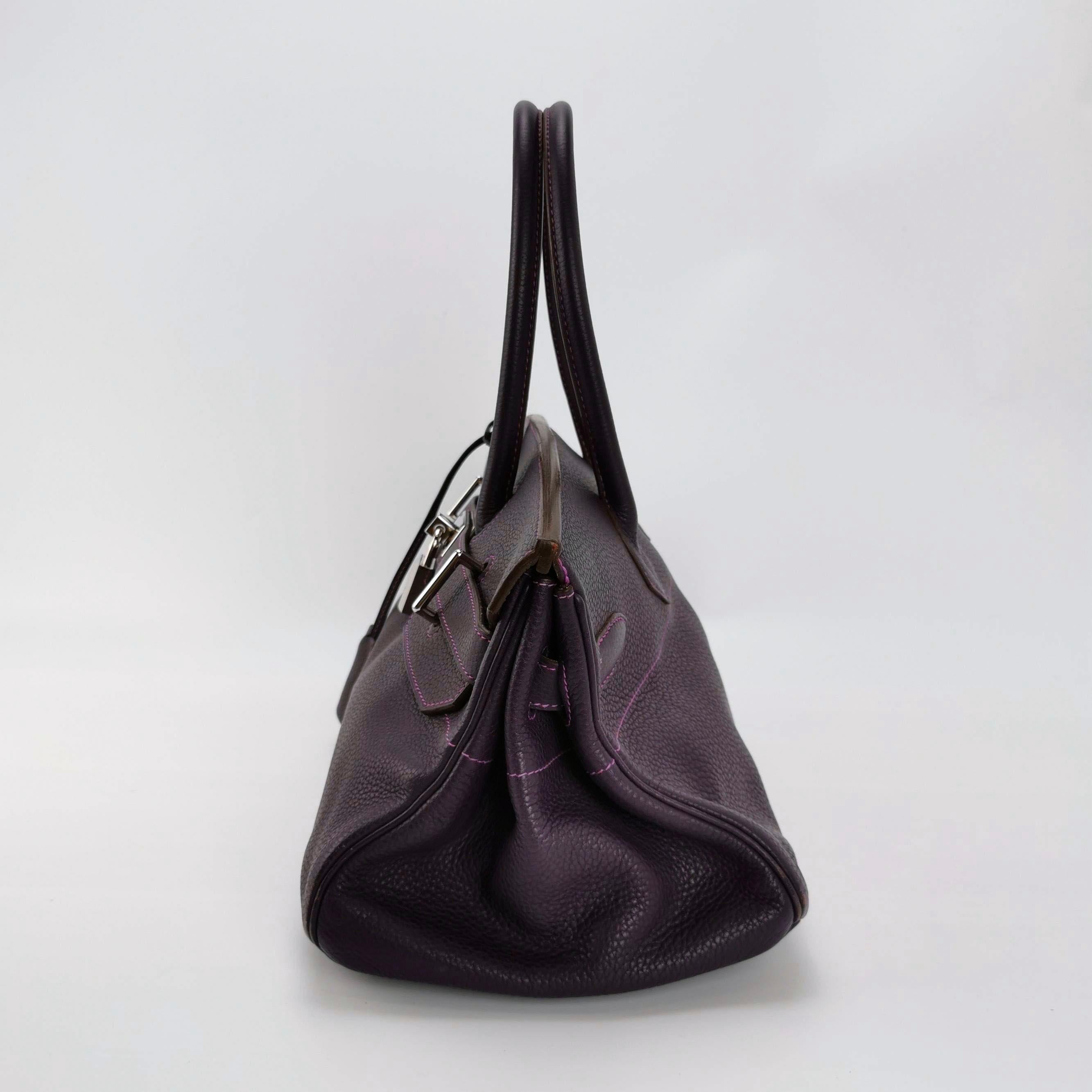 Hermes Schulter Birkin 42 HSS Sonderbestellung Togo Cassis Violett Anemone Interieur für Damen oder Herren im Angebot