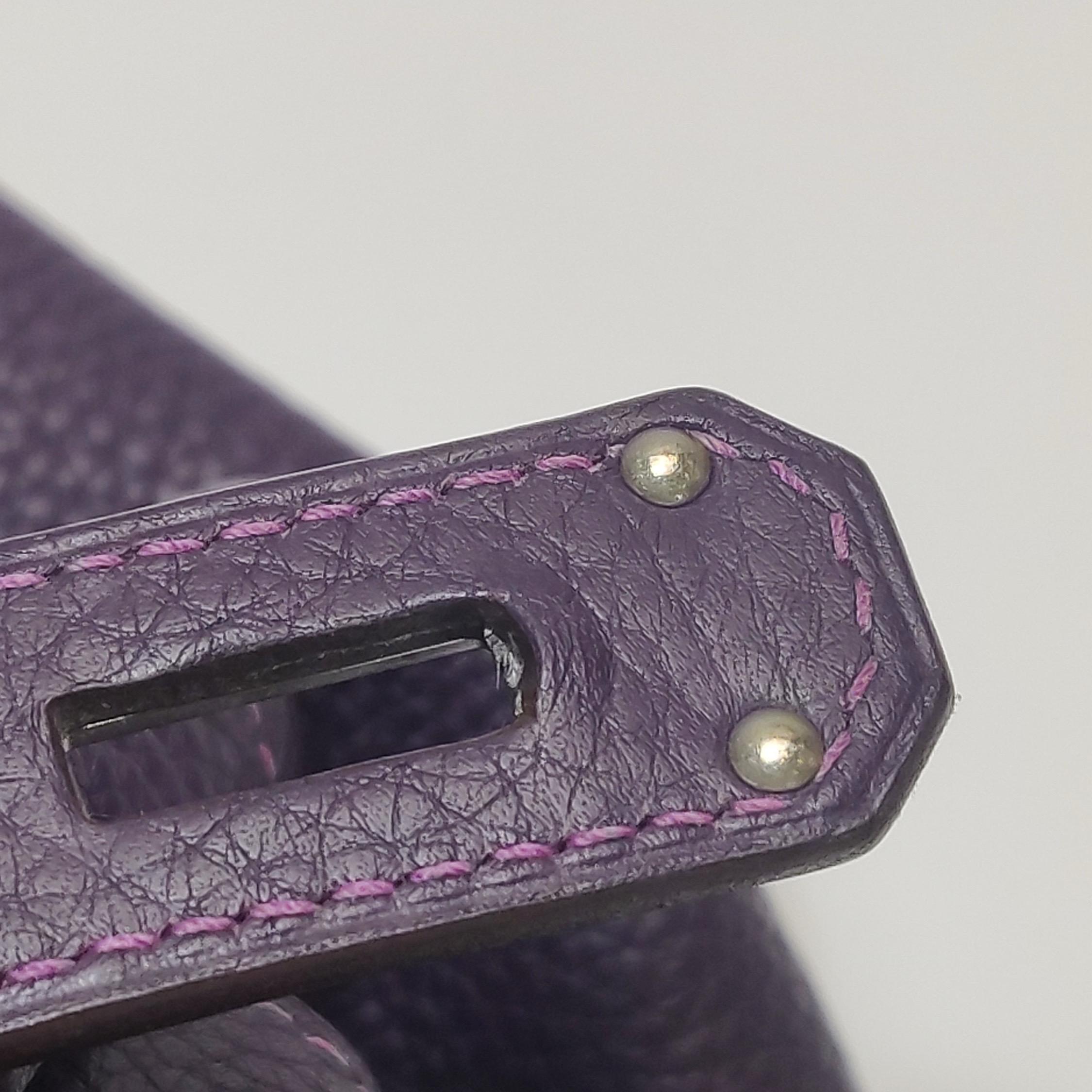 Hermes Schulter Birkin 42 HSS Sonderbestellung Togo Cassis Violett Anemone Interieur im Angebot 4