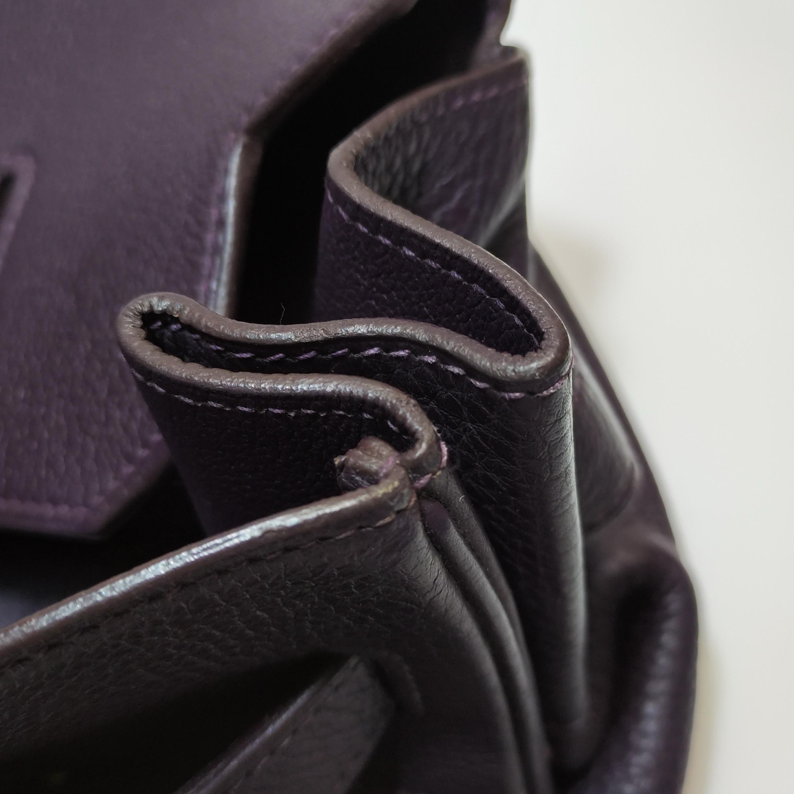 Hermes Shoulder Birkin 42 Togo Leather 59 Raisin Purple Palladium Hardware 2006 8