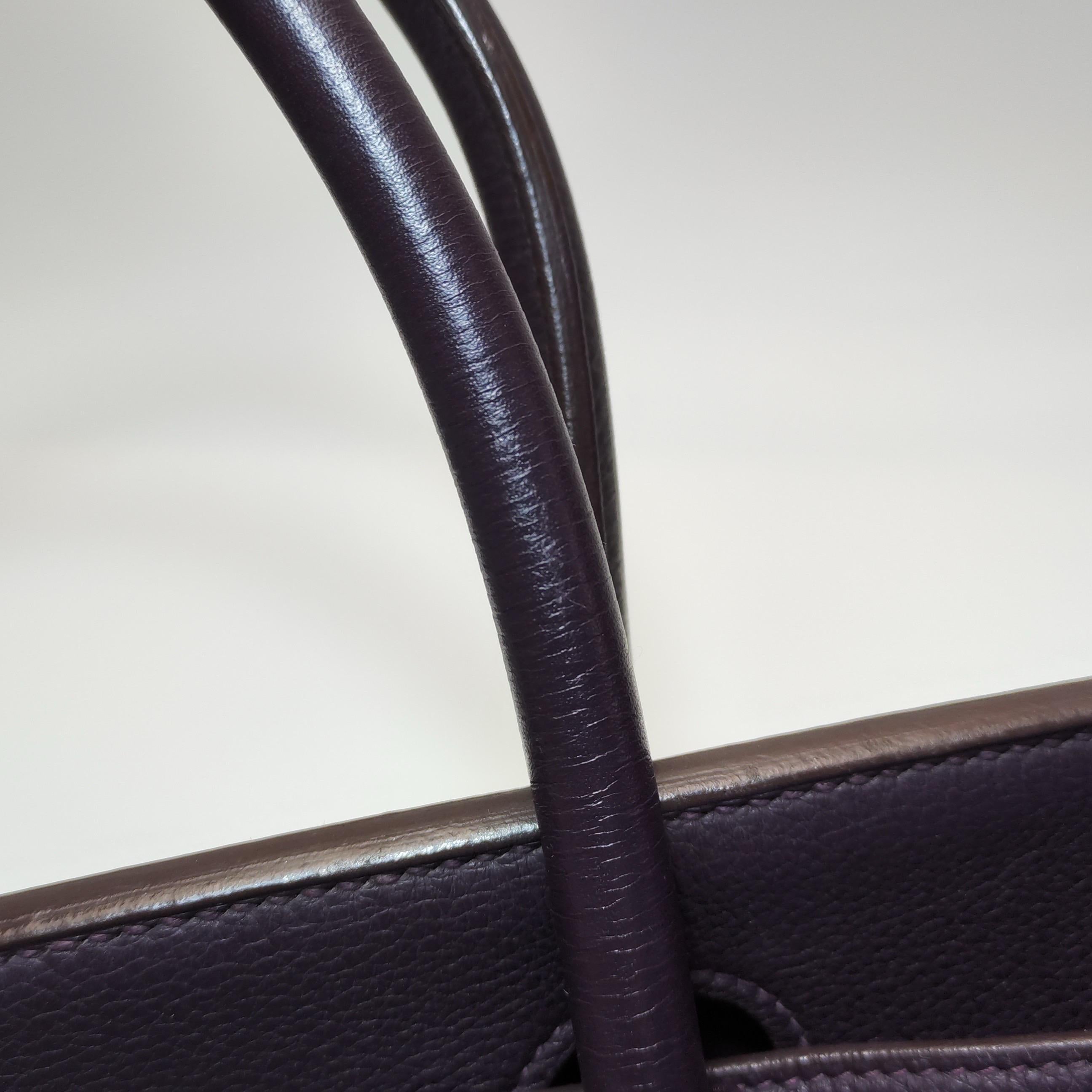 Hermes Shoulder Birkin 42 Togo Leather 59 Raisin Purple Palladium Hardware 2006 9