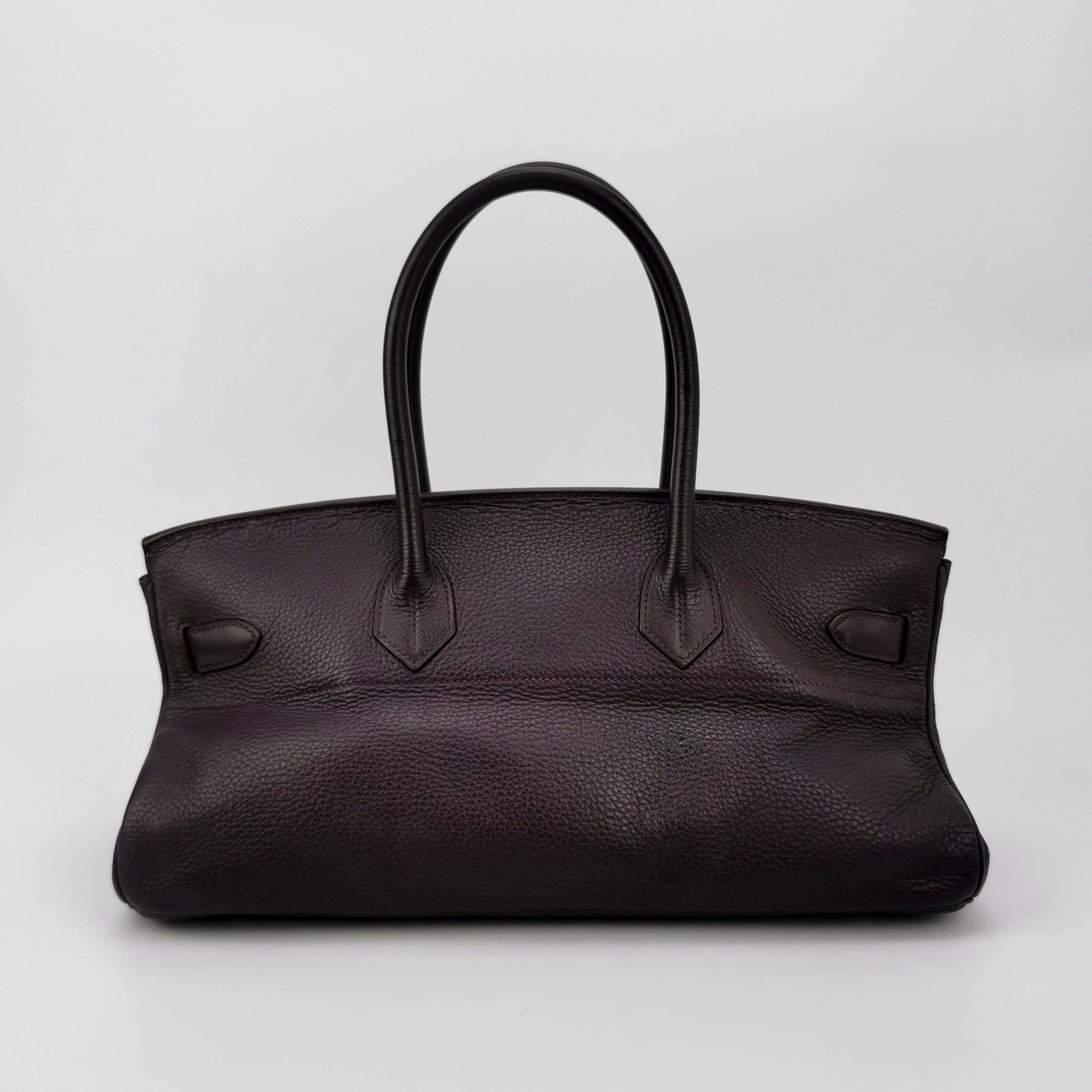 Hermes Shoulder Birkin 42 Togo Leather 59 Raisin Purple Palladium Hardware 2006 In Good Condition In AUBERVILLIERS, FR