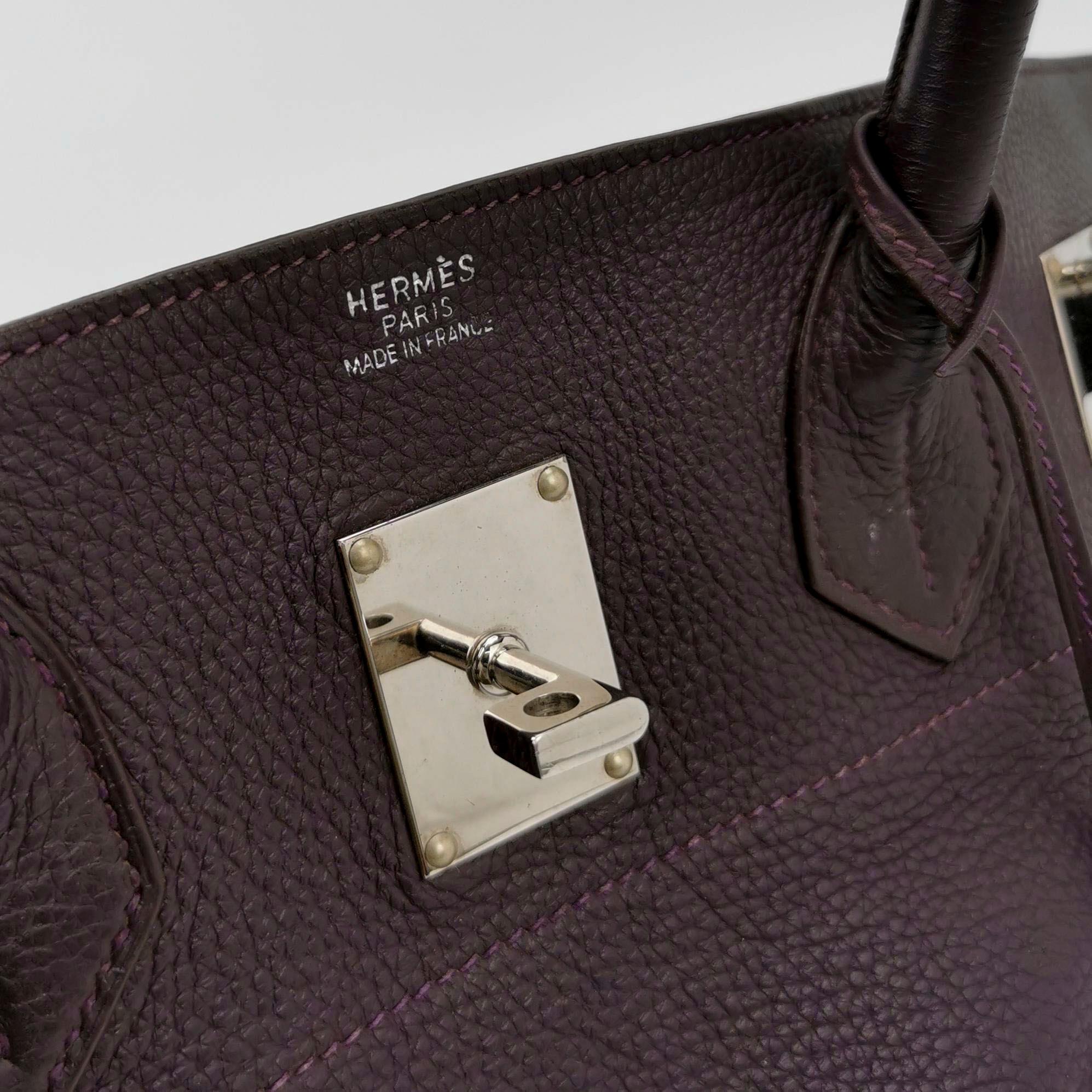 Hermes Shoulder Birkin 42 Togo Leather 59 Raisin Purple Palladium Hardware 2006 3