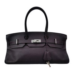 Hermes Shoulder Birkin 42 Togo Leather 59 Raisin Purple Palladium Hardware 2006