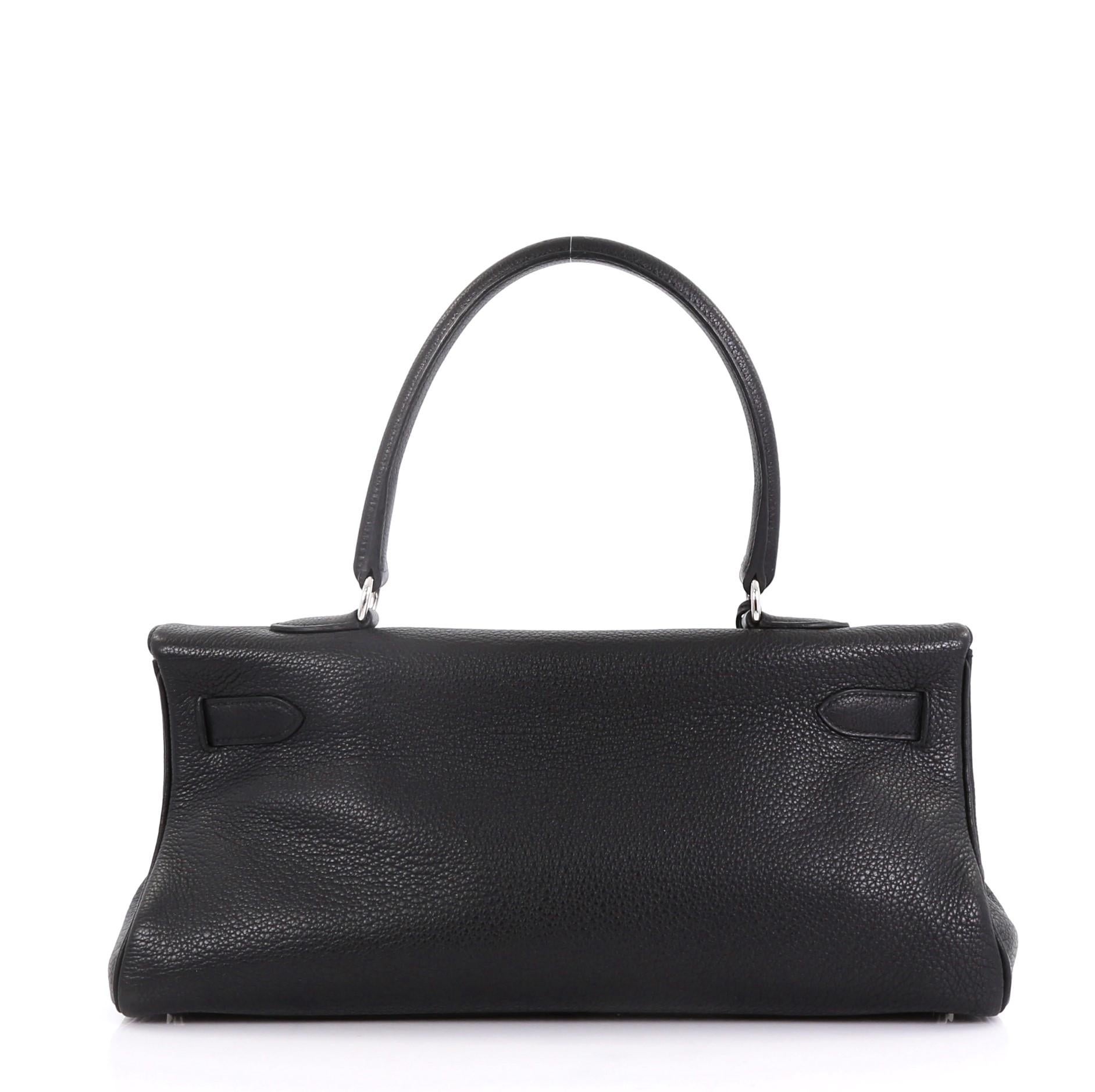 Hermes Shoulder Kelly Handbag Clemence 42 In Fair Condition In NY, NY