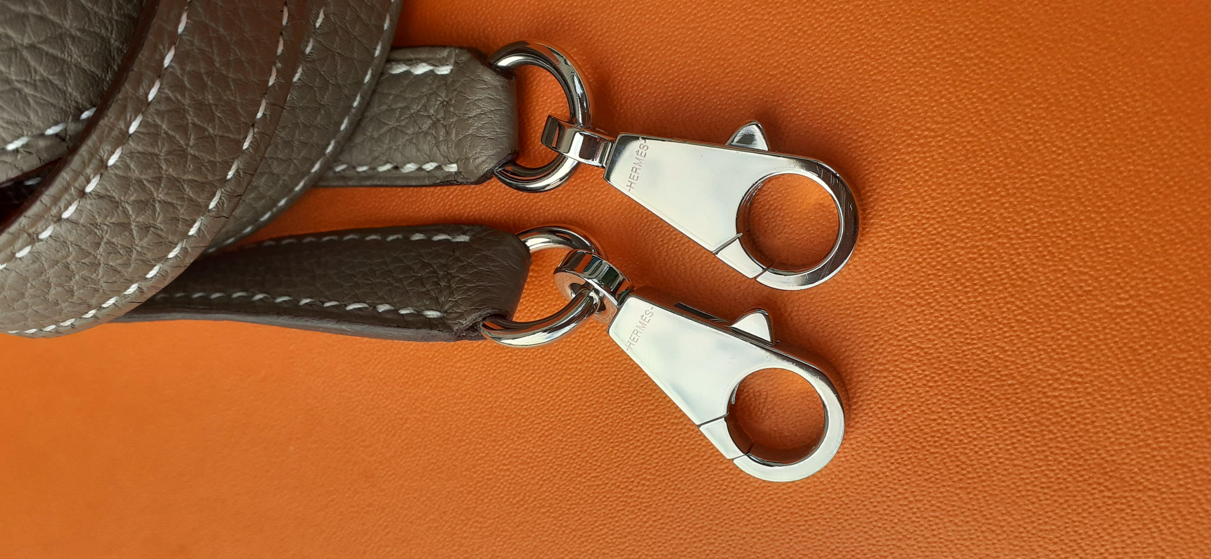Hermès Shoulder Strap Etoupe Togo Leather Palladium Hardware  1