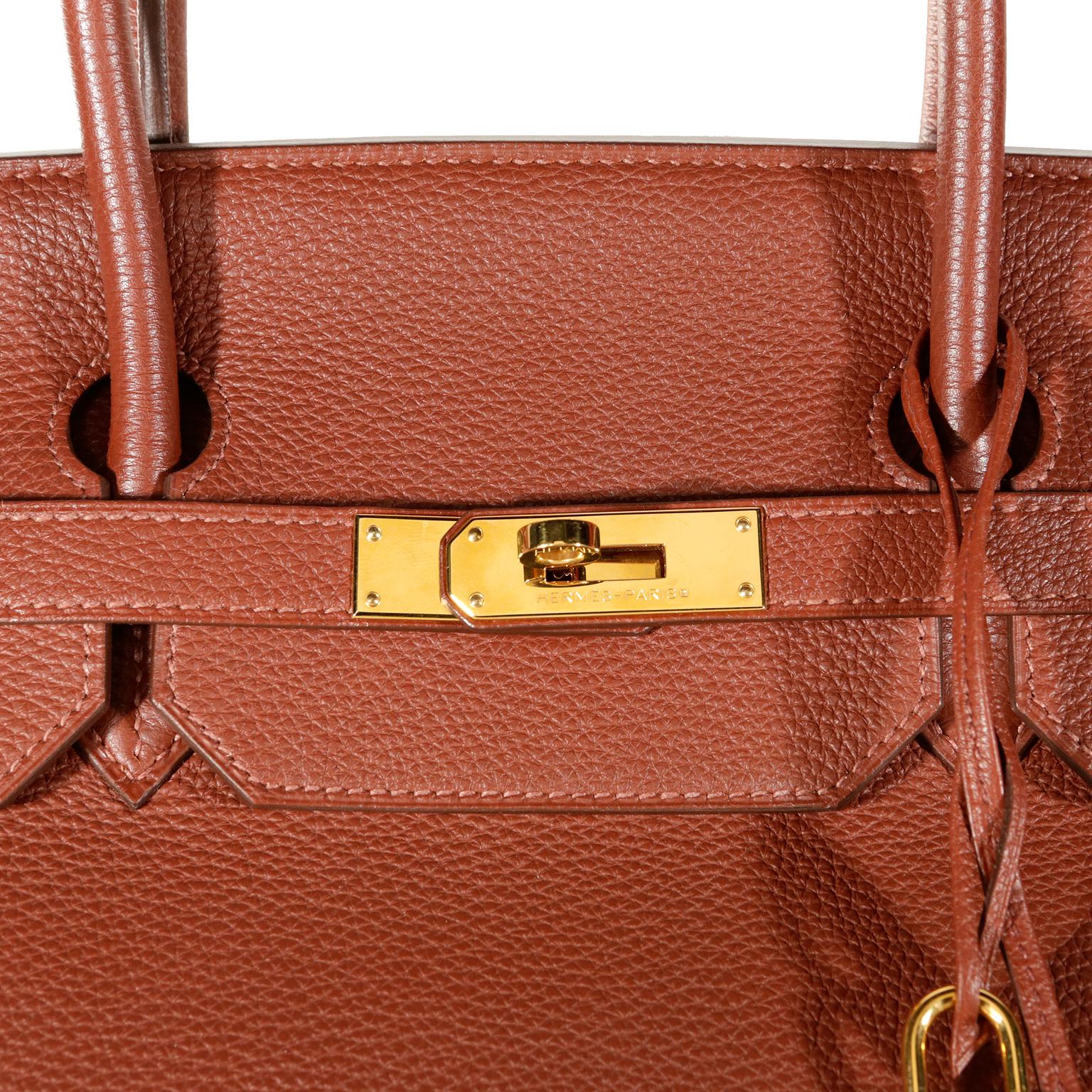 Hermès Sienna Brown Togo 40 cm Birkin Bag In Excellent Condition In Palm Beach, FL