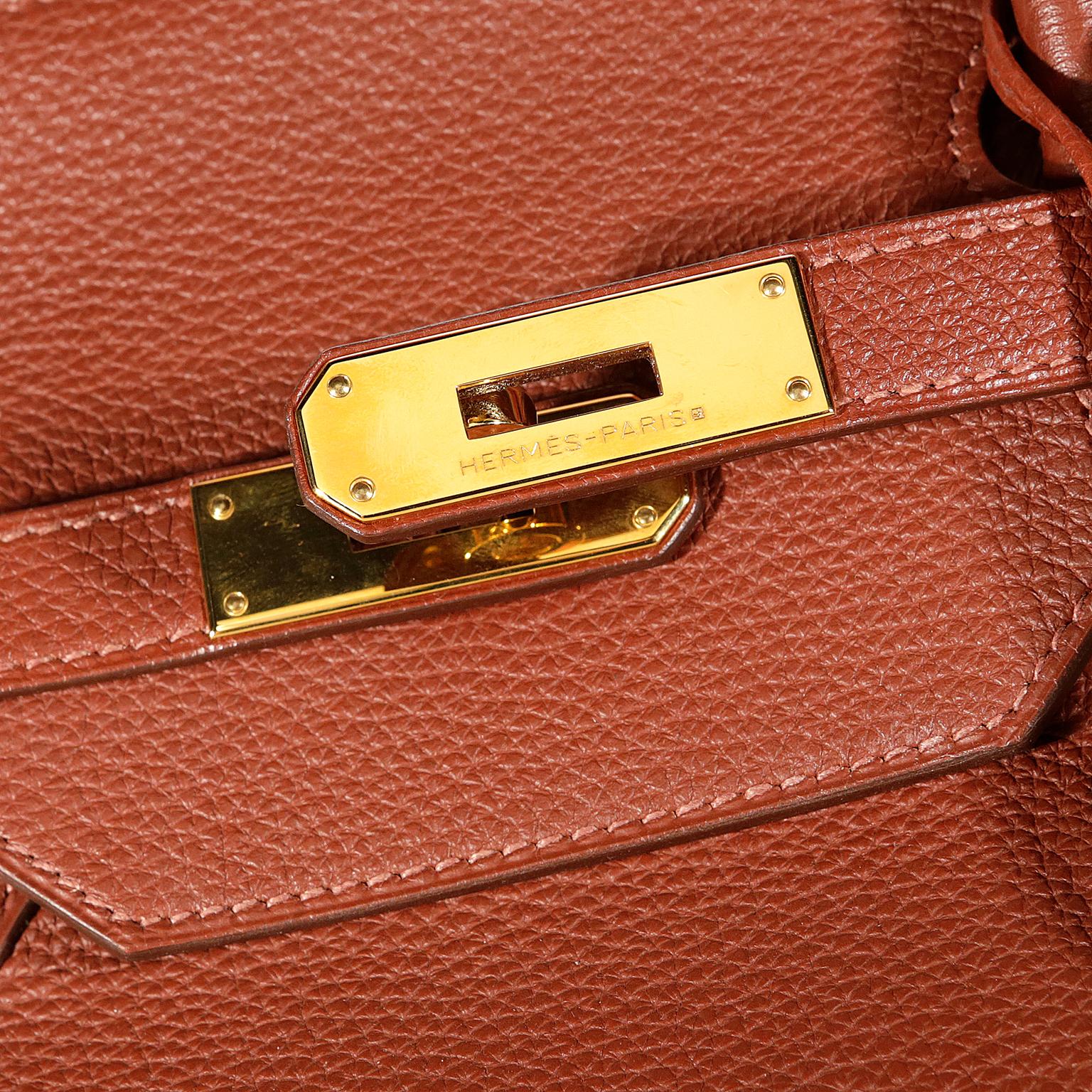 Women's Hermès Sienna Brown Togo 40 cm Birkin Bag