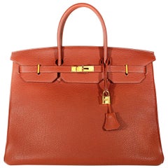 Hermès Sienna Brown Togo 40 cm Birkin Bag