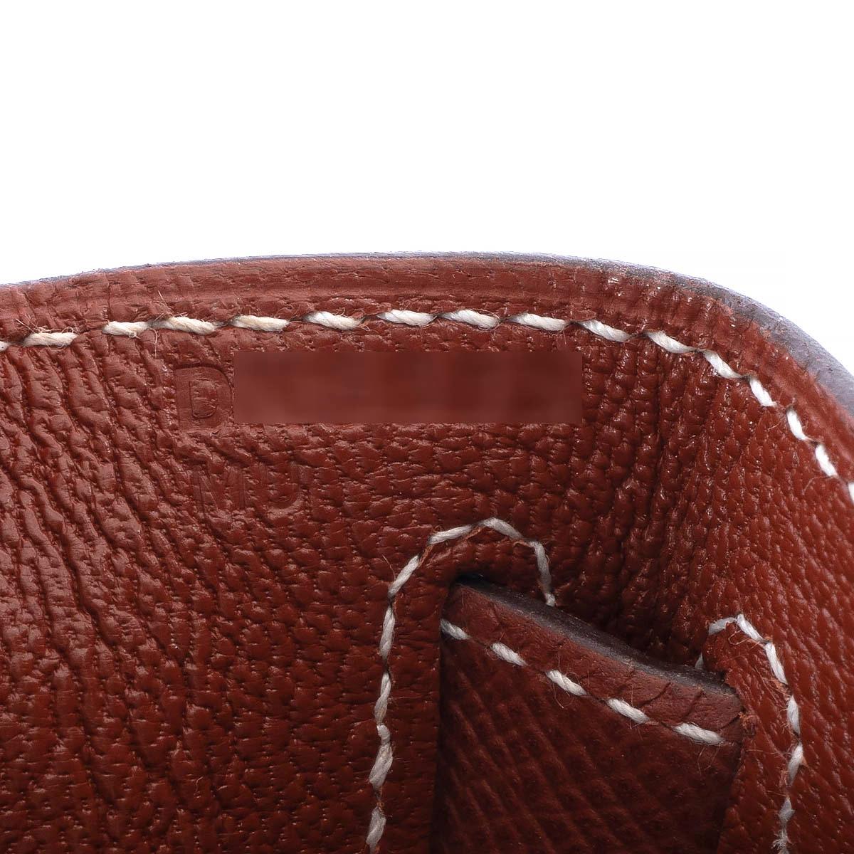 HERMES Sienne brick Epsom leather KELLY 28 SELLIER Bag w Palladium For Sale 1
