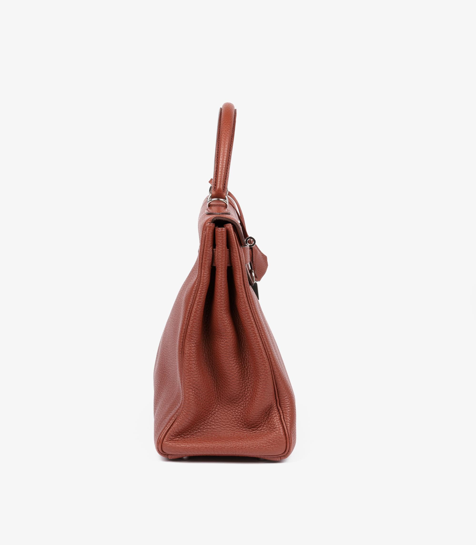 Hermès Sienne Clemence Leather Kelly 35cm Retourne im Zustand „Hervorragend“ im Angebot in Bishop's Stortford, Hertfordshire