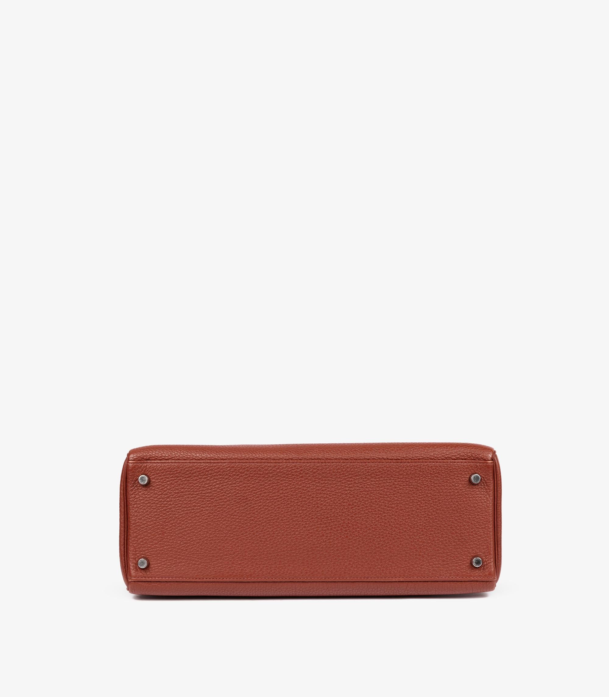 Hermès Sienne Clemence Leather Kelly 35cm Retourne im Angebot 2