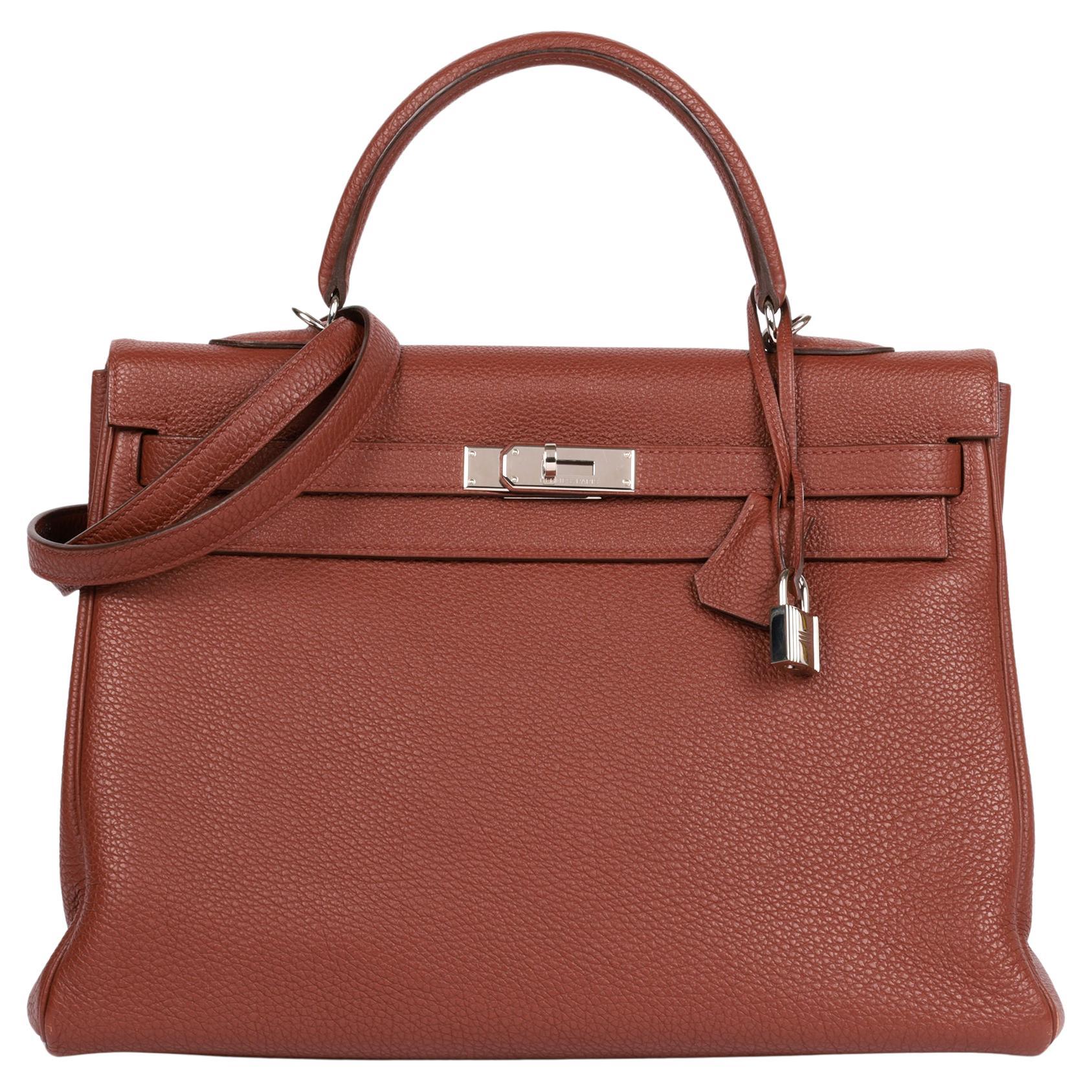 Hermès Sienne Clemence Leather Kelly 35cm Retourne im Angebot