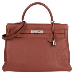 Hermès Sienne Clemence Leather Kelly 35cm Retourne