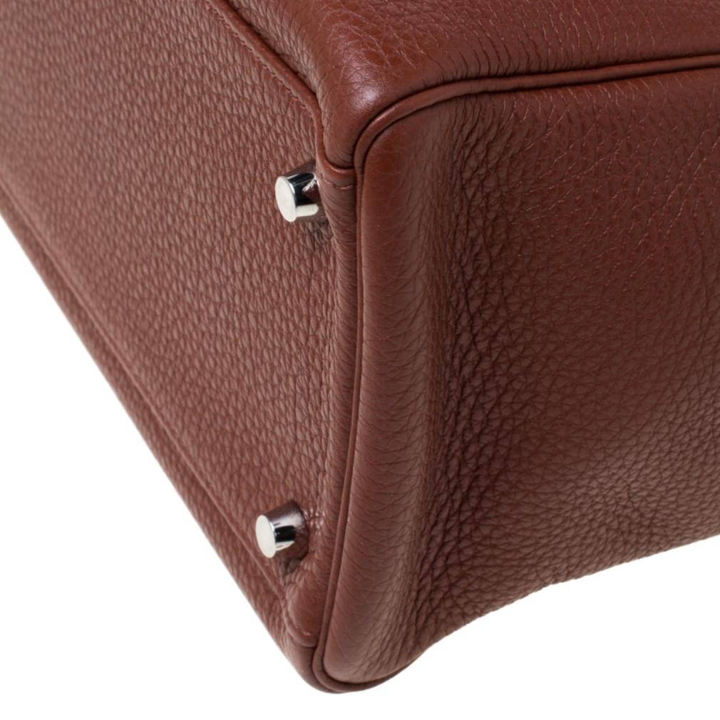 Hermes Sienne Togo Leather Palladium Hardware Kelly Retourne 35 Bag 5