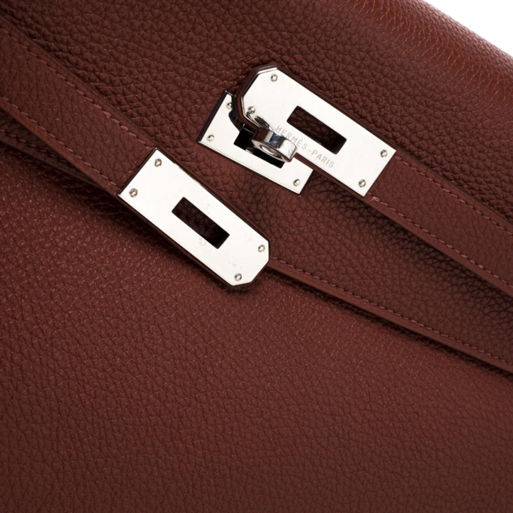 Hermes Sienne Togo Leather Palladium Hardware Kelly Retourne 35 Bag 4