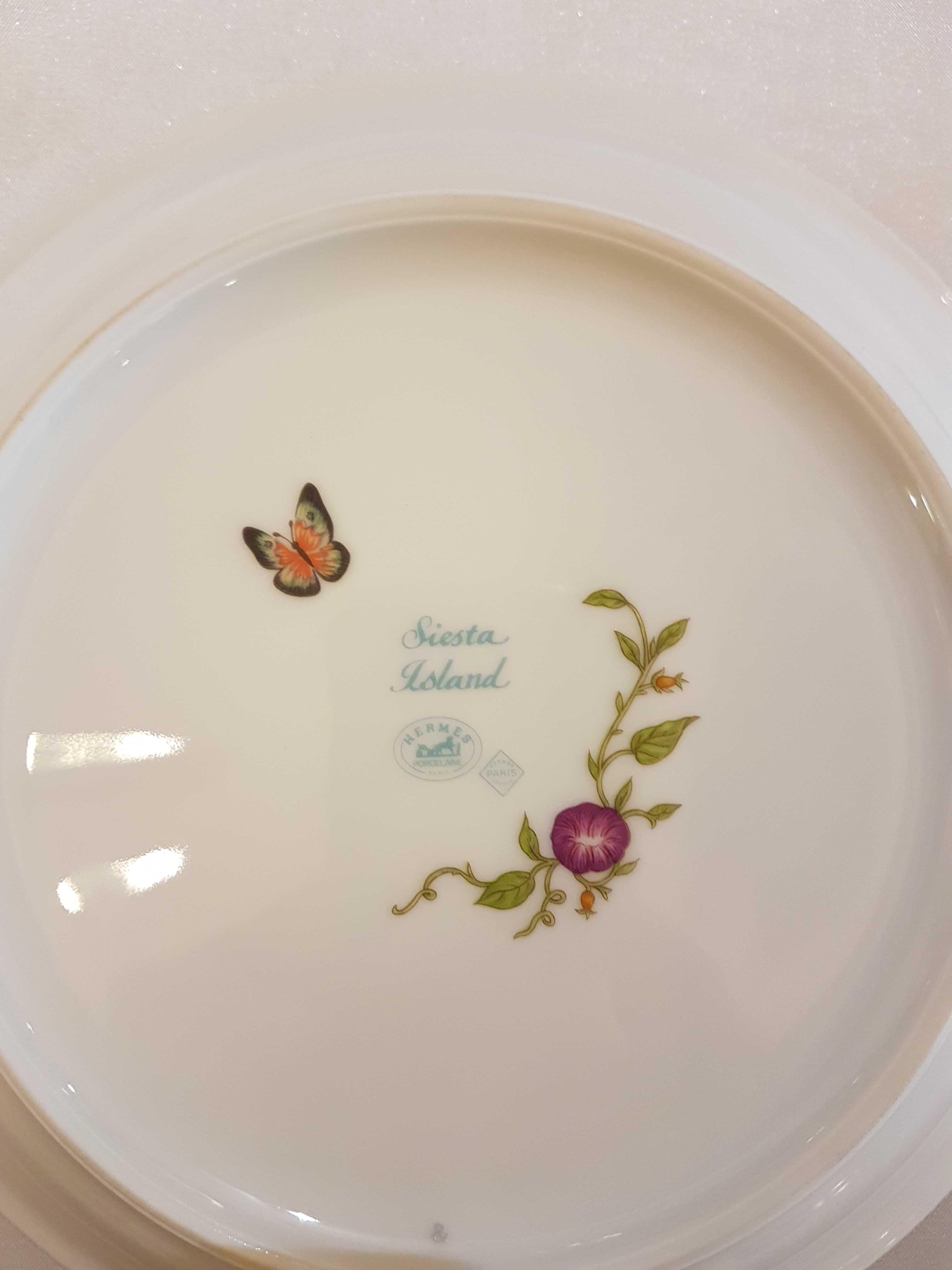 Hermès Siesta Island Porcelain Set of Two Cereals Bowls, Modern 3