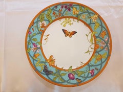 Hermès Siesta Island Porcelain Set of Two Dinner Plates, Modern
