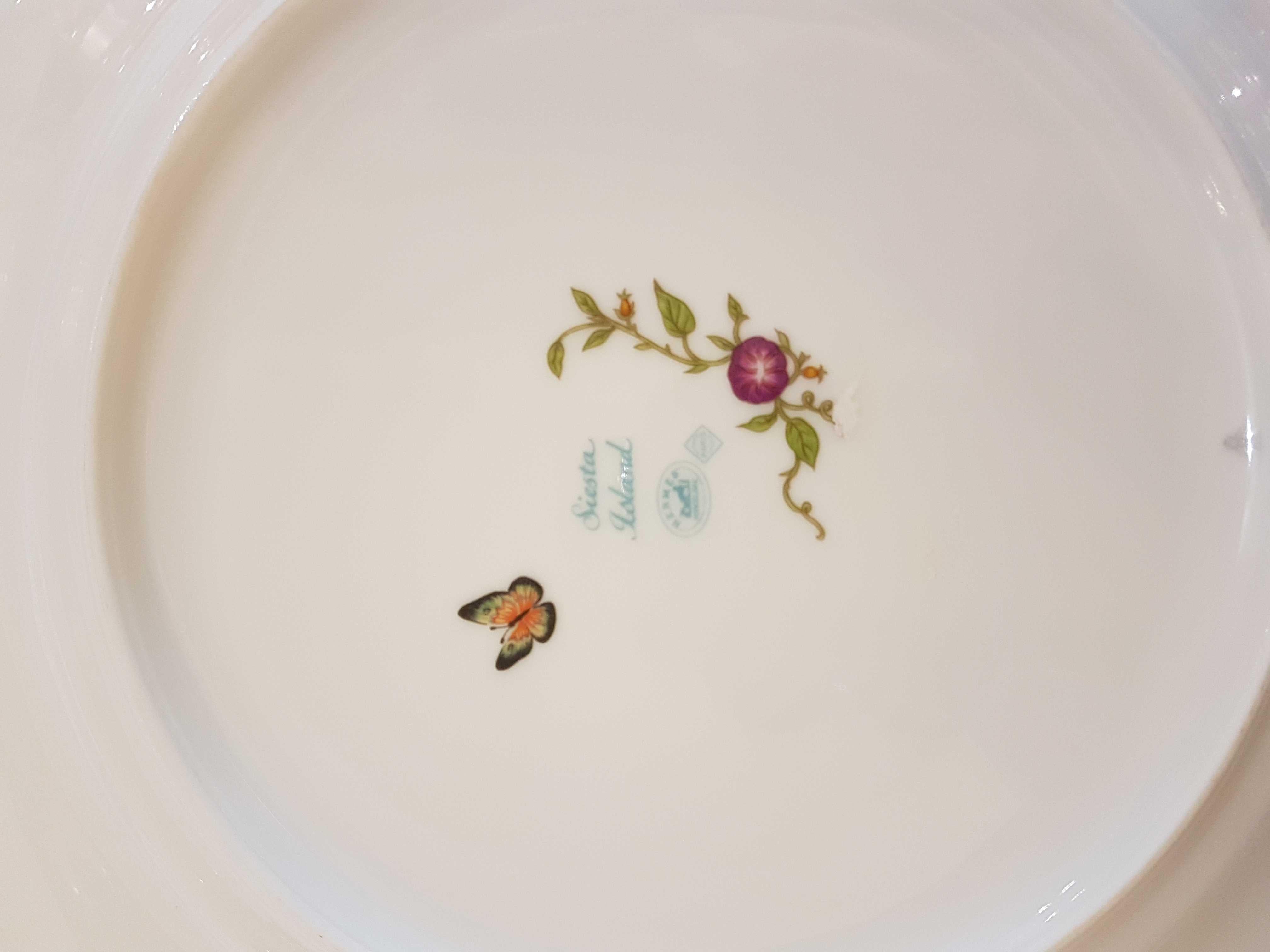 Hermès Siesta Island Porcelain Set of Two Dinner Plates, Modern In Excellent Condition In Cagliari, IT