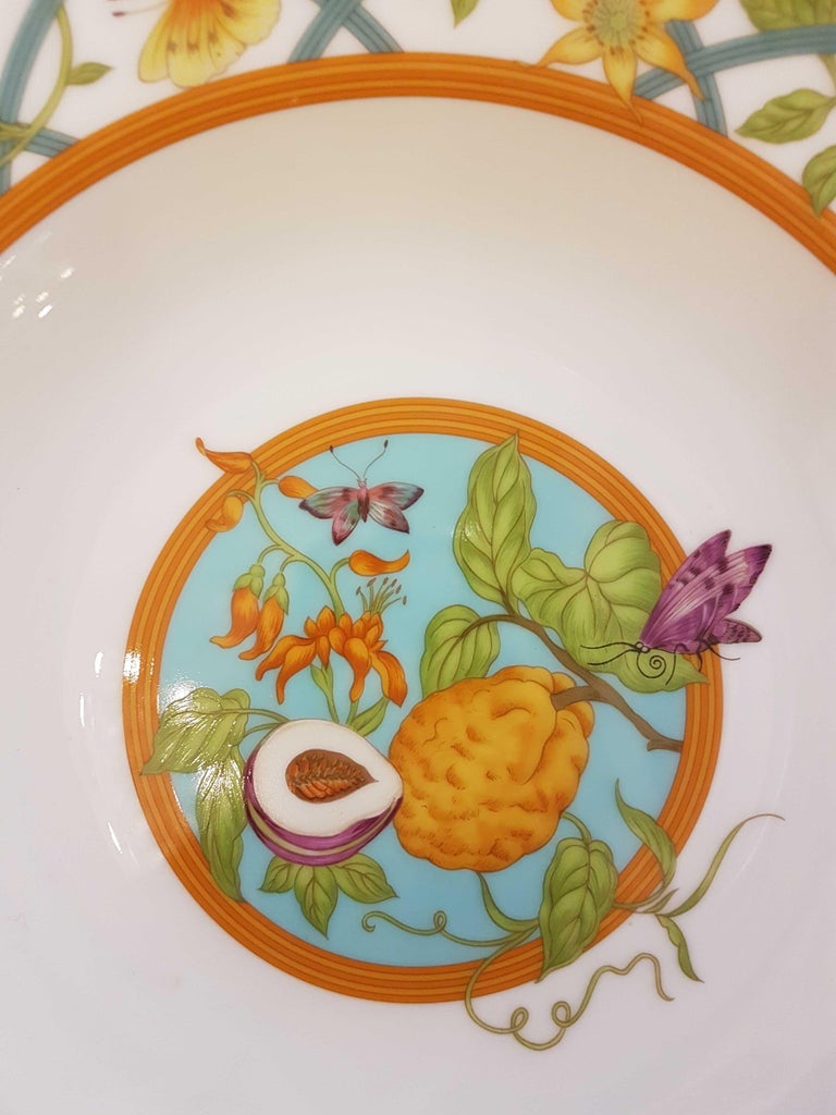 Hermès Siesta Island Porcelain Set of Two Soup Plates, Modern at 1stDibs