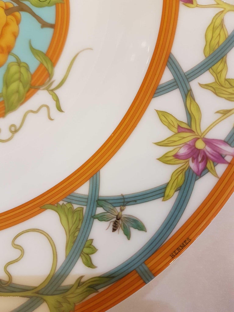 Hermès Siesta Island Porcelain Set of Two Soup Plates, Modern at 1stDibs