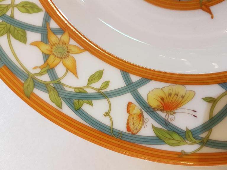 Hermès Siesta Island Porcelain Set of Two Soup Plates, Modern at 1stDibs