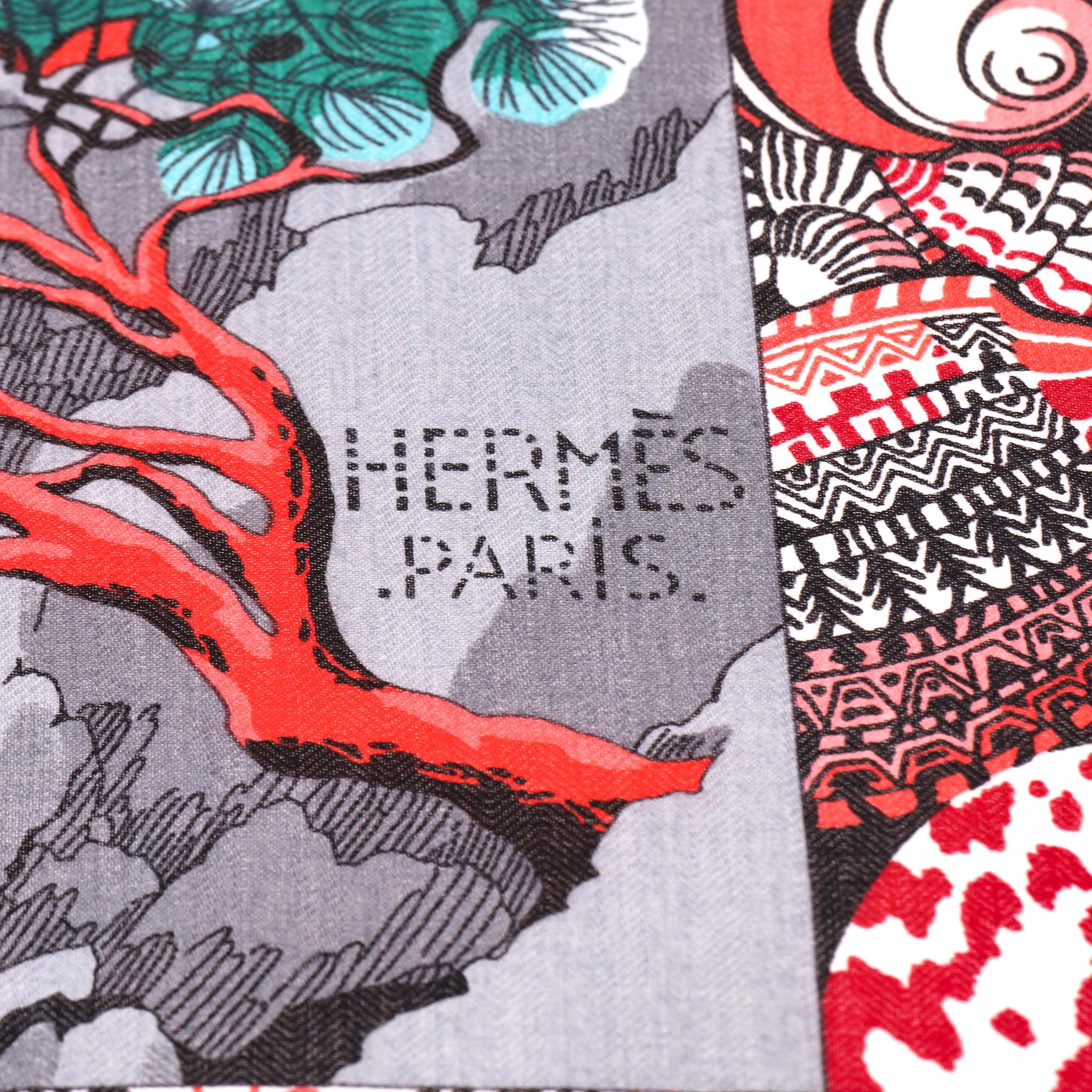 Women's Hermès 'Sieste au Paradis' Silk & Cashmere Shawl/Scarf By Aline Honore For Sale