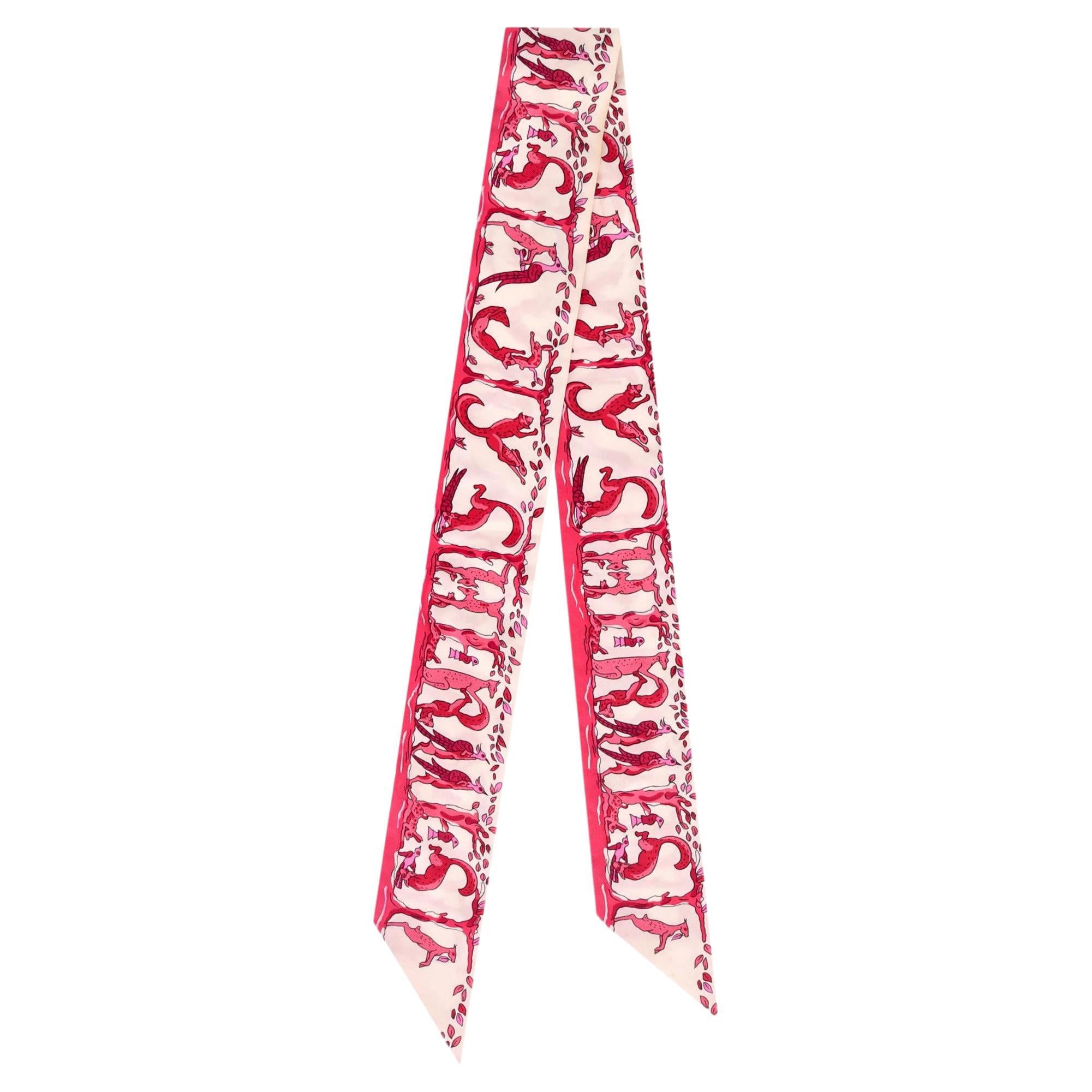 Hermes Silk Alphabet Twilly Scarf
