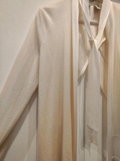 Hermès Vintage Women's Ivory Silk Cachemire Cardigan, Size XS