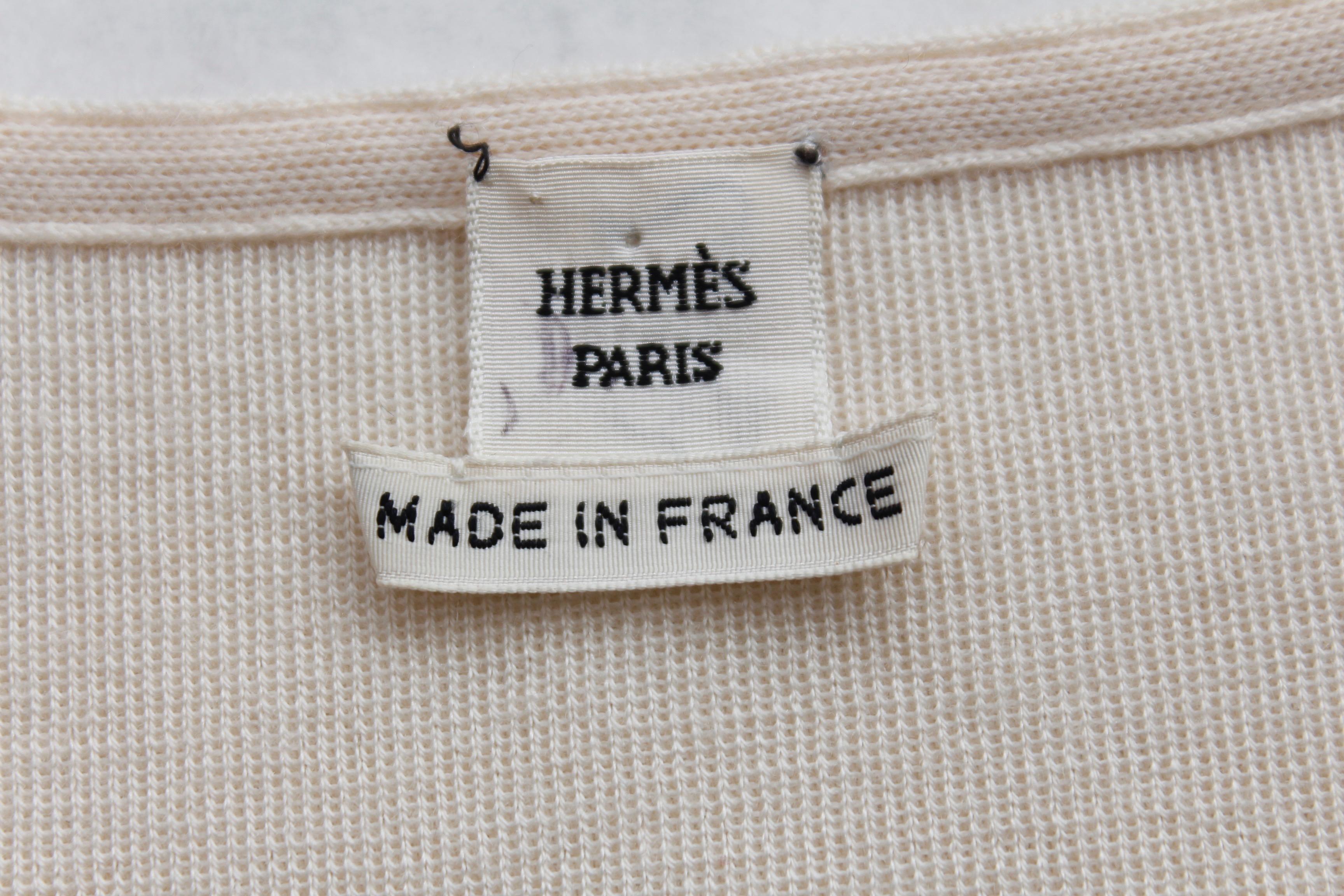 Hermès silk and cashmere V-neck sweater For Sale 2