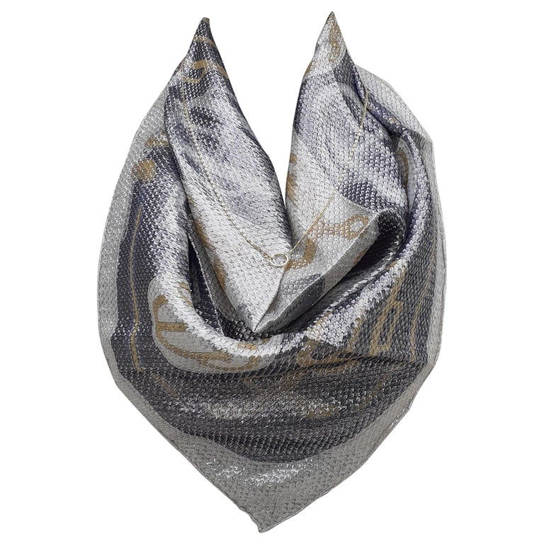 Hermès Silk and Polyster Scarf Bouclerie D'attelage Carré Glitter 70 cm  Rare at 1stDibs
