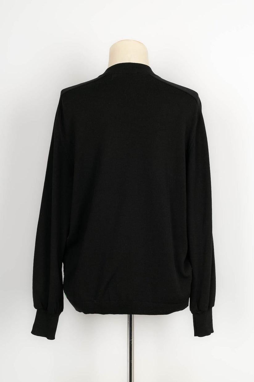 Black Hermes Silk and Wool Cardigan/ Vest For Sale