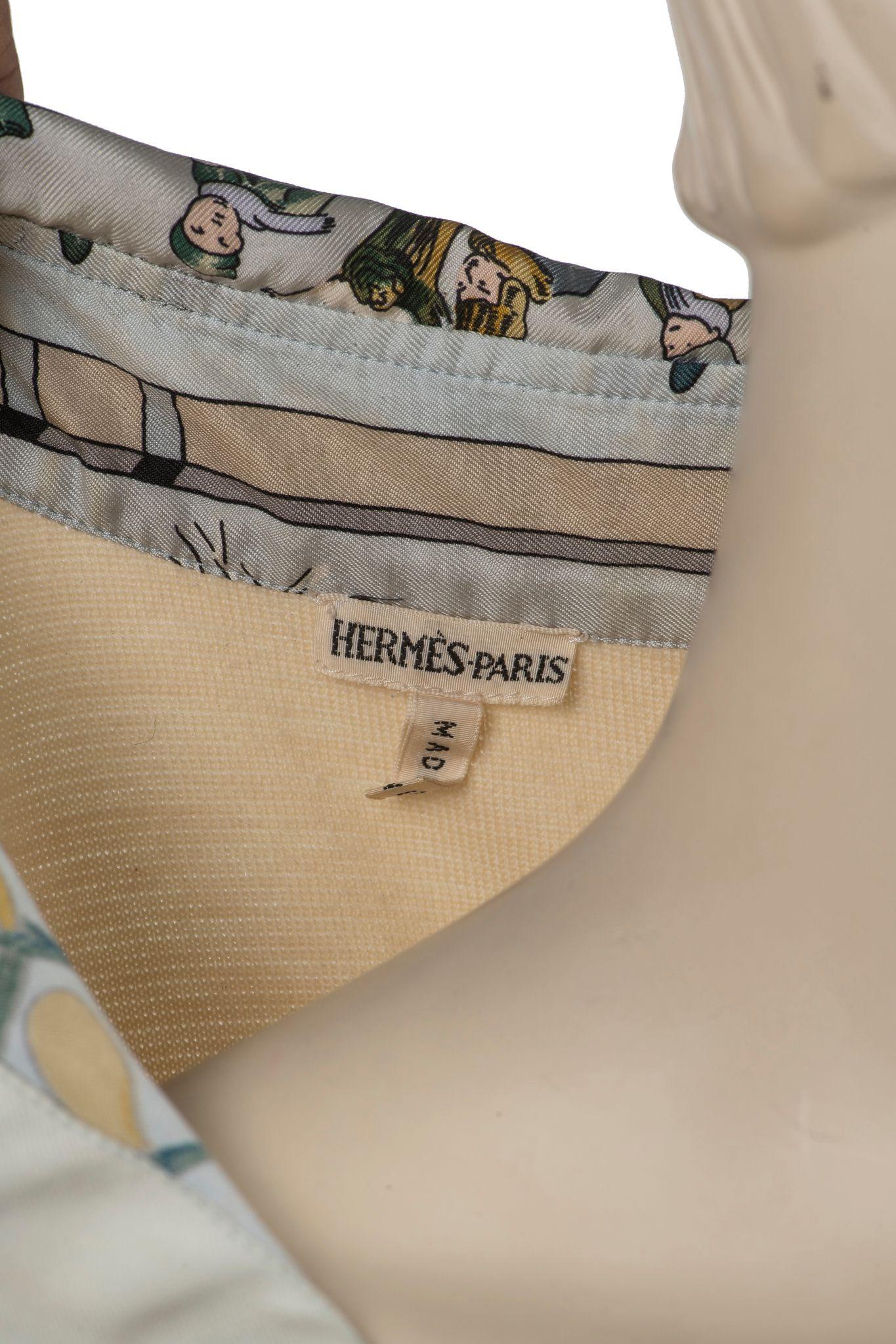 Camicia Hermès in seta e lana Niege d Antan. in vendita 2