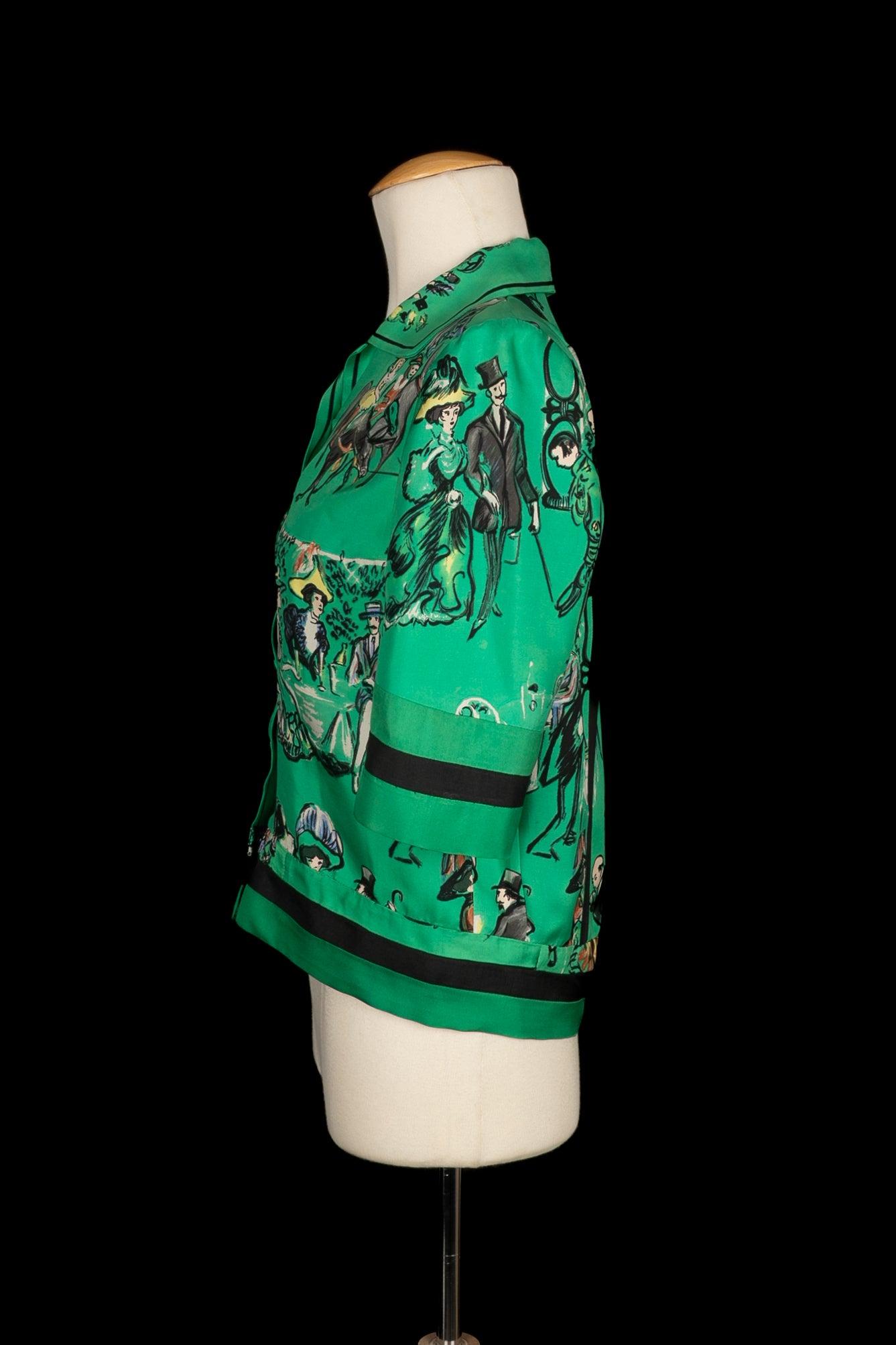 Hermès Silk Blouse Top In Good Condition In SAINT-OUEN-SUR-SEINE, FR