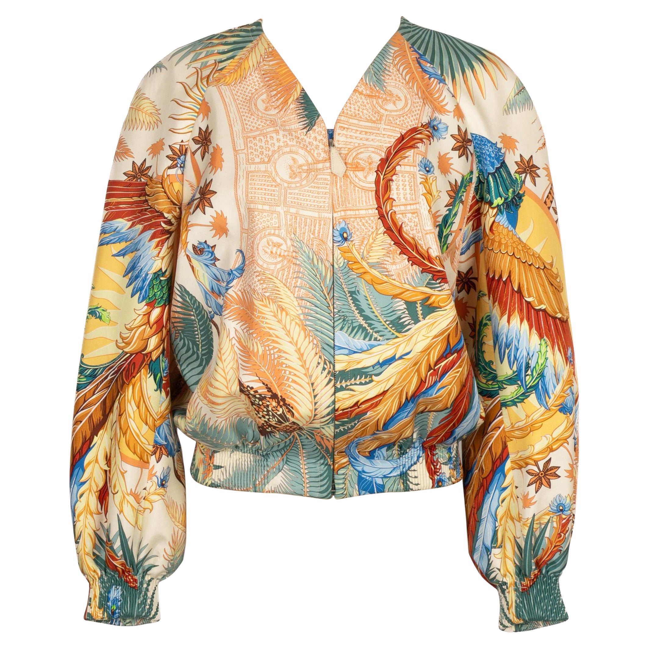 Hermès Silk Bomber-style Jacket