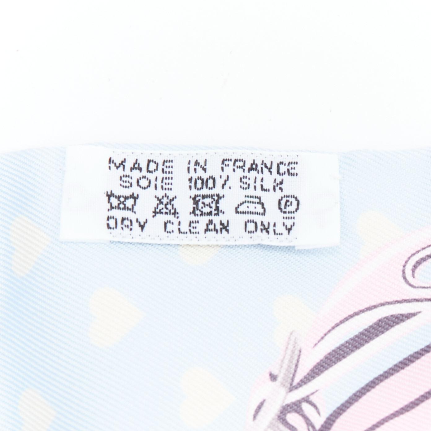 Women's HERMES Silk Brides De Gala Love Twilly Bleu Ciel Parme Vert silk scarf For Sale
