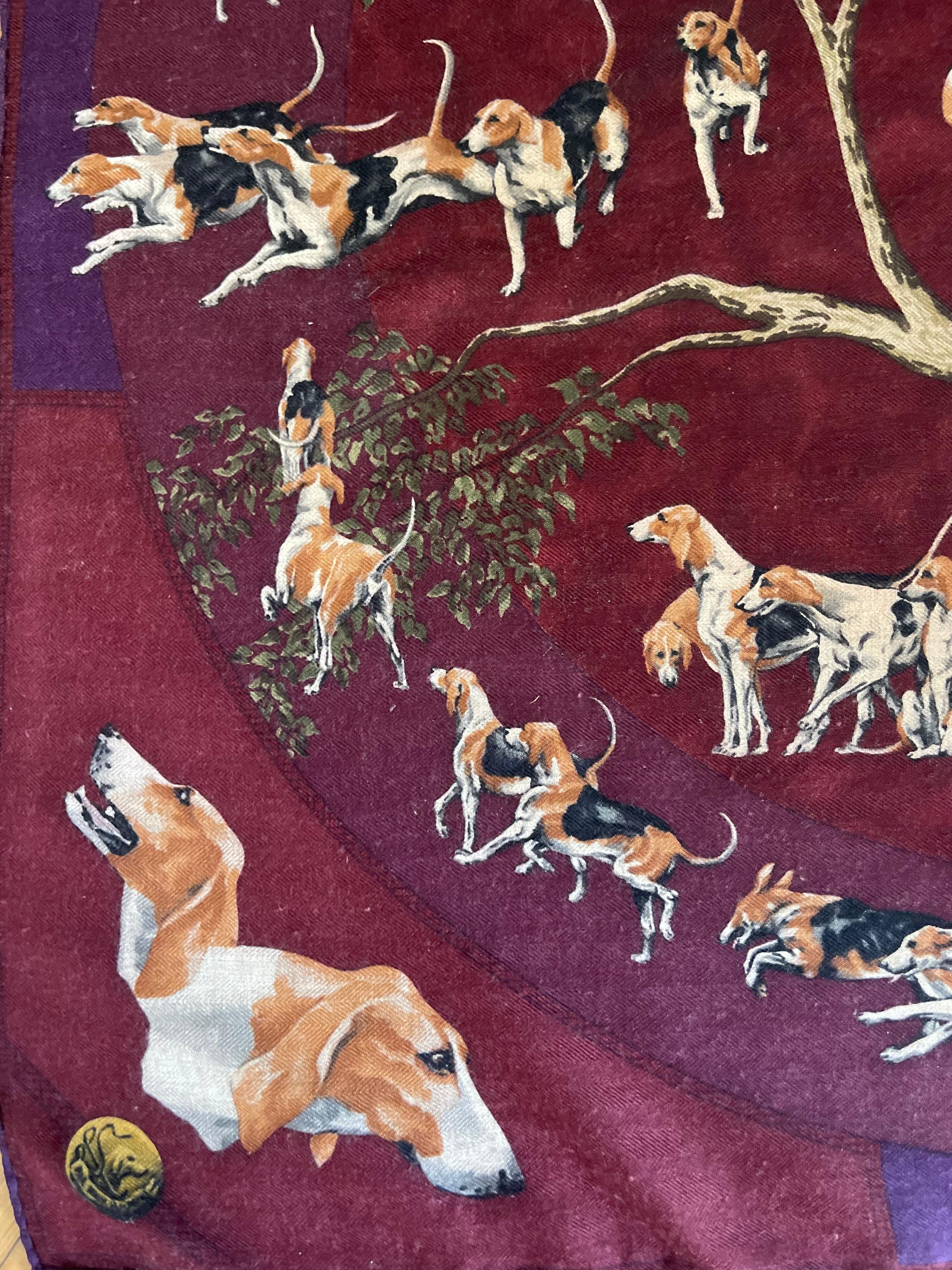 Black Hermès Silk & Cahmere Scarf 