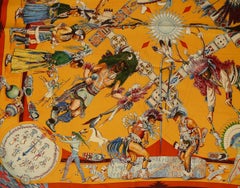 Hermes Silk Carre Scarf Les Danses des Indiens by Kermit Oliver