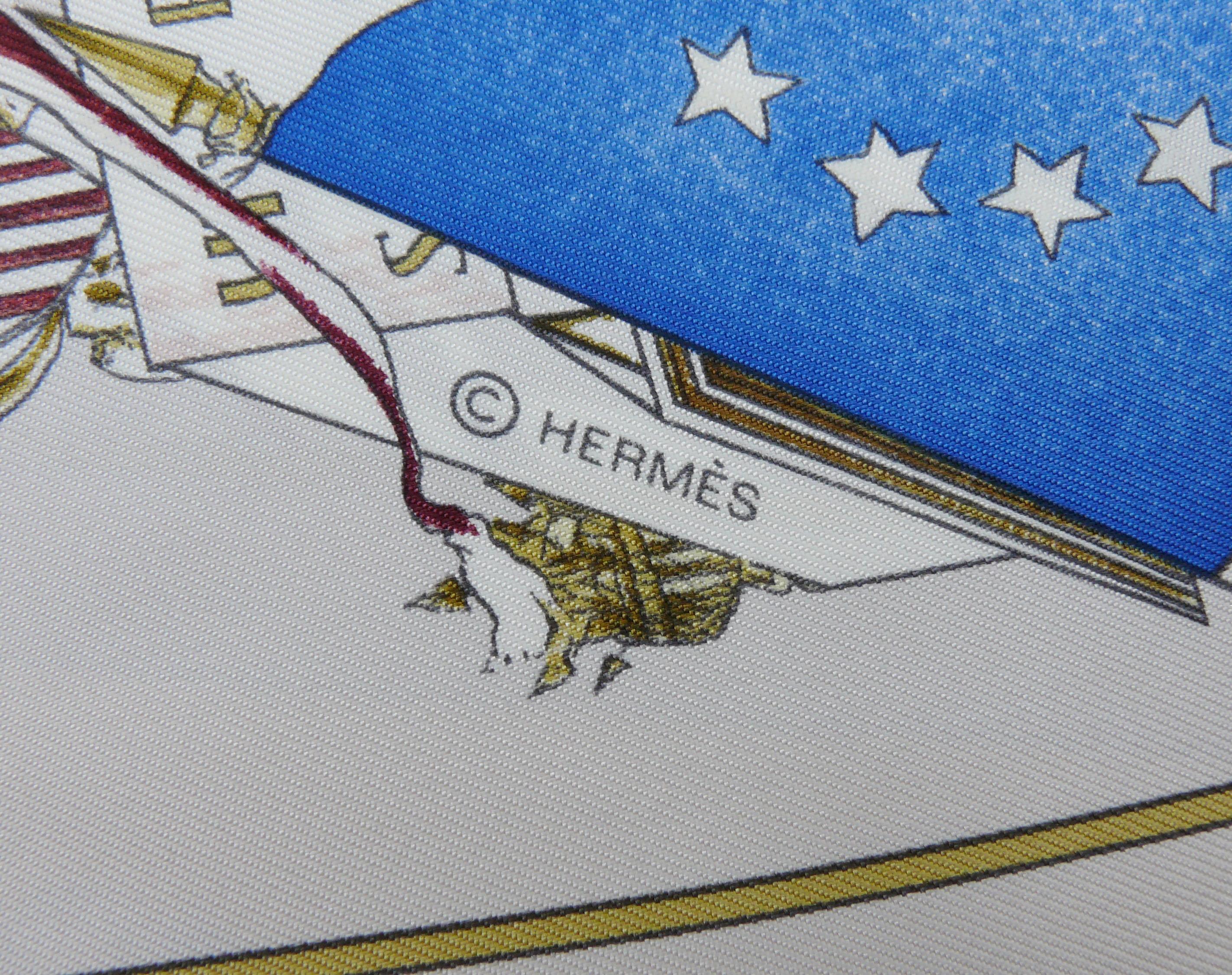 Hermes Seiden-Carre-Schal Marquis De Lafayette von Kermit Oliver 12