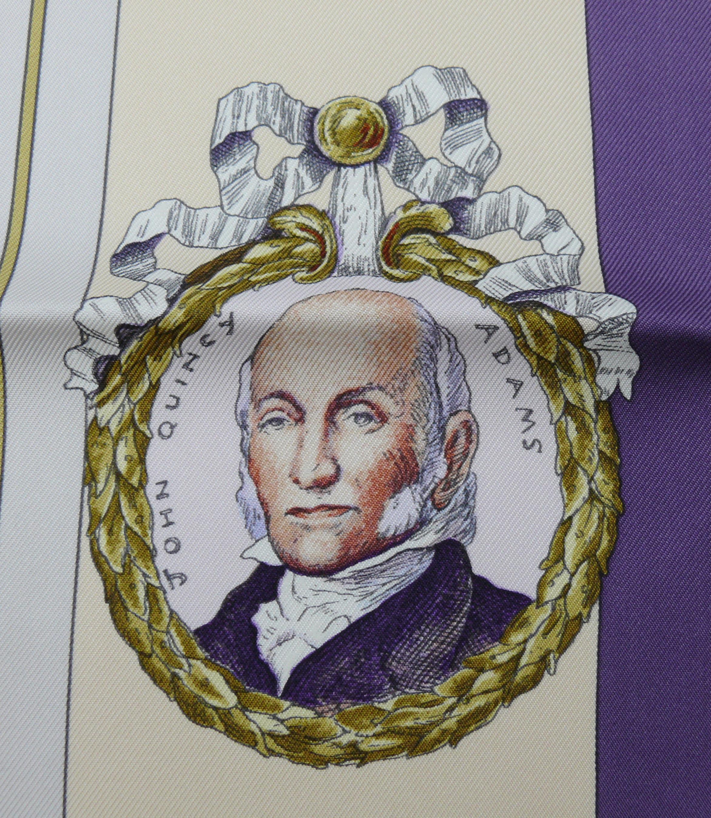 Hermes Silk Carre Scarf Marquis De Lafayette by Kermit Oliver 1