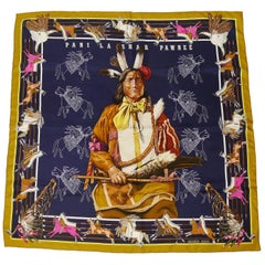 Hermes Silk Carre Scarf "Pani La Shar Pawnee" by Kermit Oliver