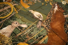 Hermes Silk Chasse Au Bois Green Scarf