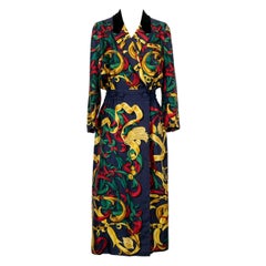 Hermès Silk Dress with Black Velvet Trim