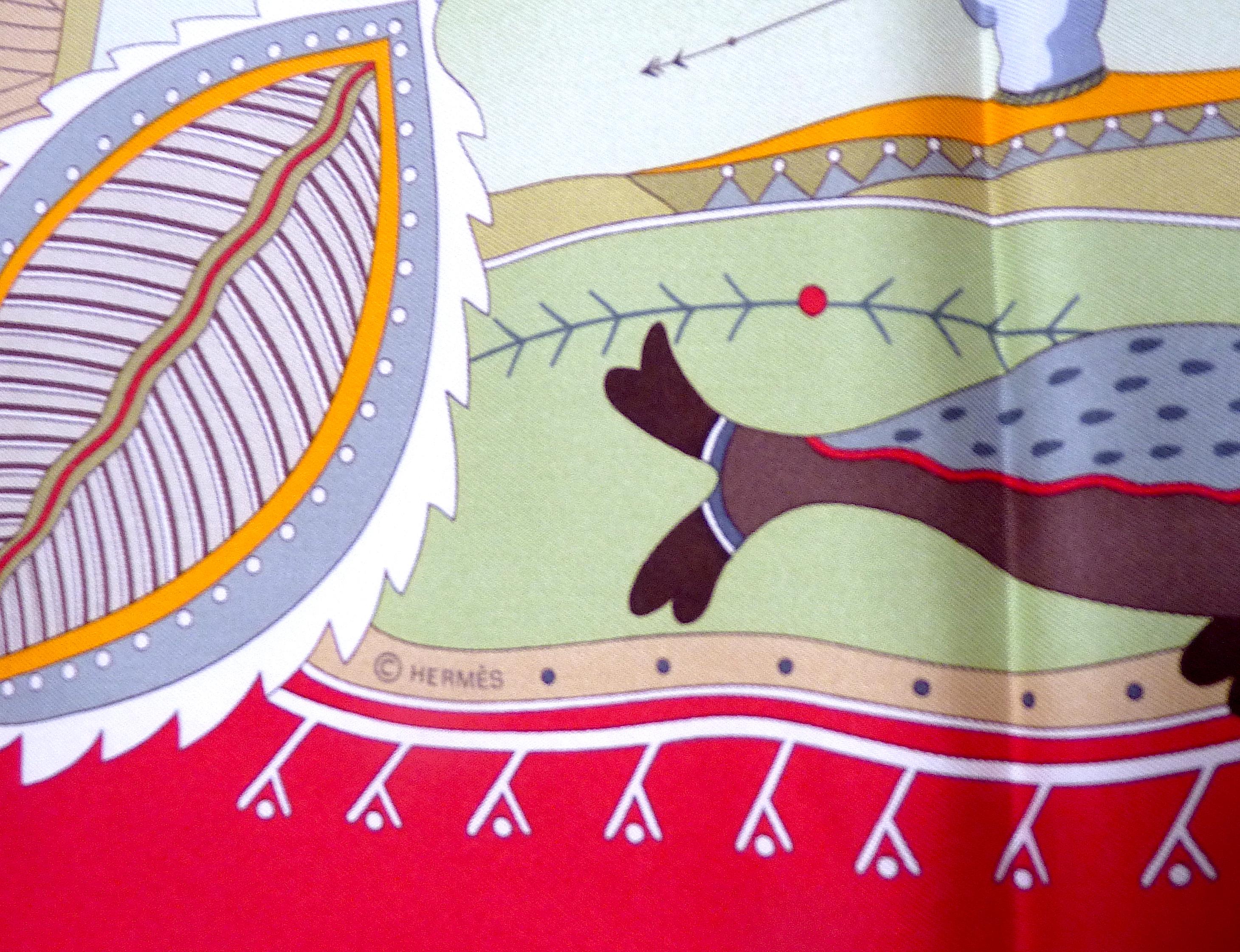 Hermes Soie EXCELLENT ETAT avec Boîte La Vie du Grand Nord 7