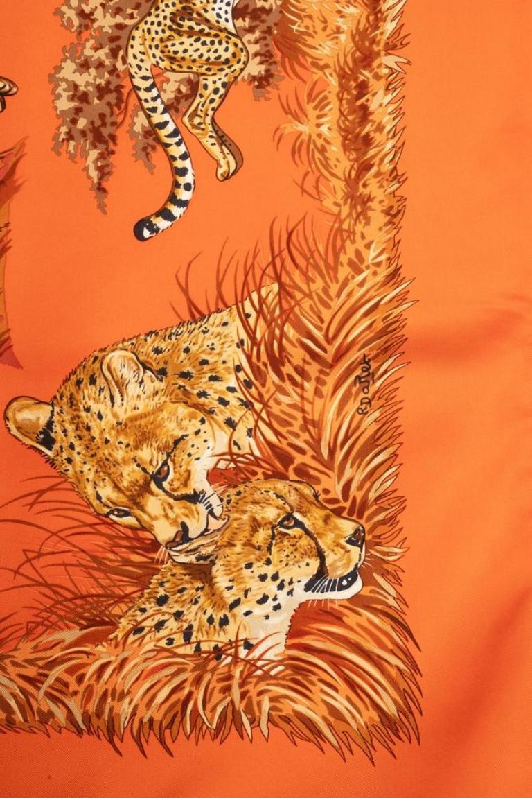Hermès Silk Foulard Illustrated with the 'Cheetahs' Theme, 2007 2