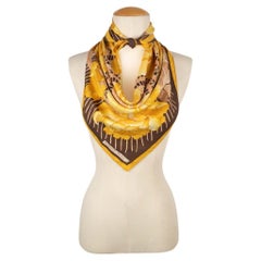 Hermès Silk Foulard / Scarf Entitled with 'Peonies', 1977