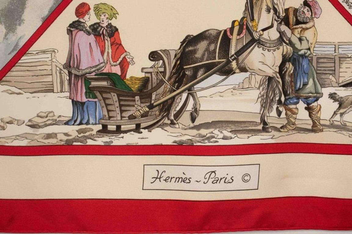 Hermès Silk Foulard / Scarf Entitled with 'Travel In Russia', 1984 1
