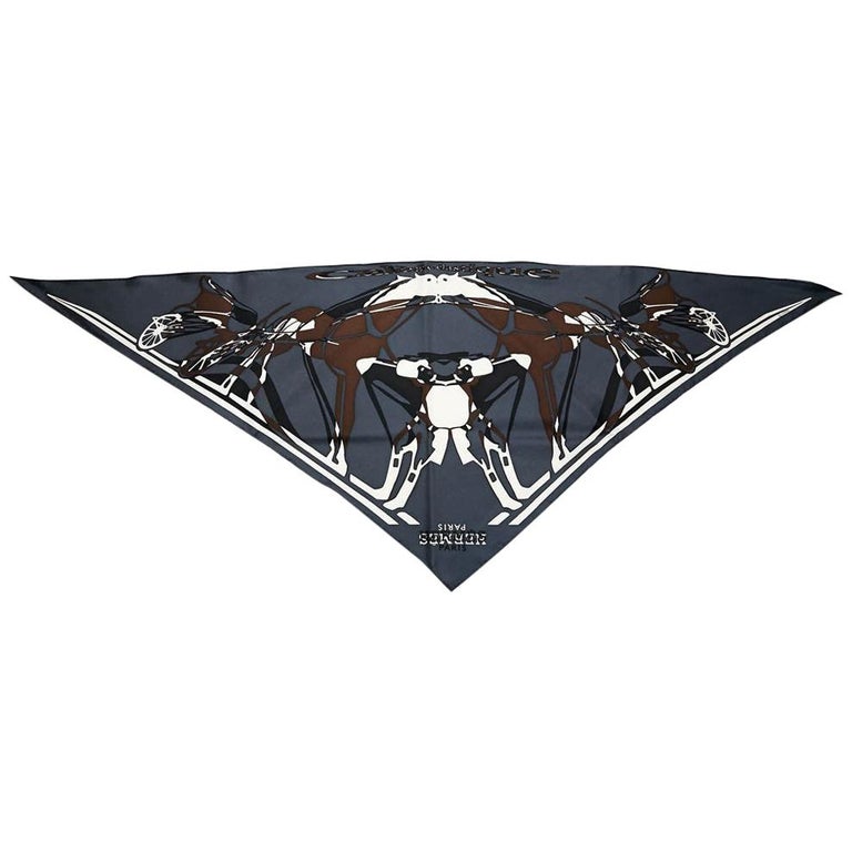 Hermès Silk Grey Big Triangle Scarf Hairband at 1stDibs hermes